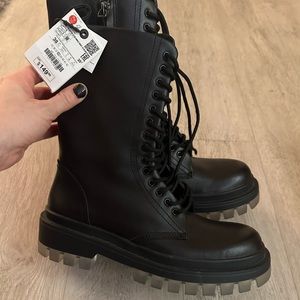 Zara leather boots NWT size 38